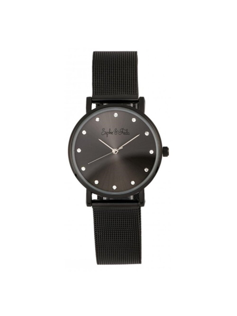 NWT Sophie And Freda Savannah Crystal Black Dial Ladies Watch